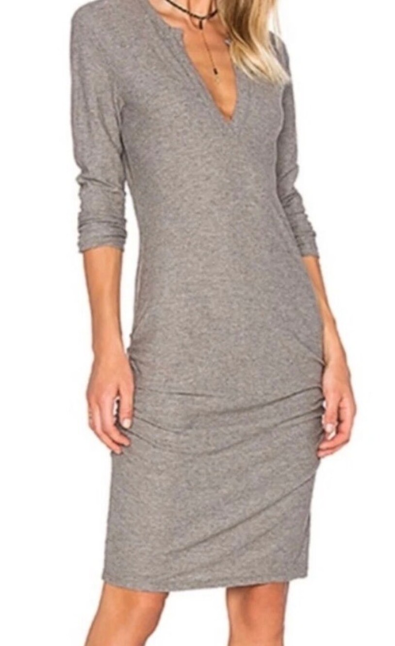 James Perse Long Sleeve Heather Gray Dress Size 0/XS